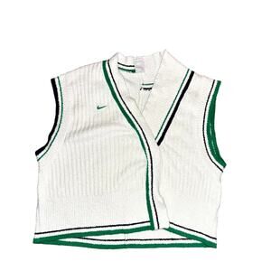 Nike Sportswear Collection Sweater Vest Womens Large White Knit Asymmetrical
